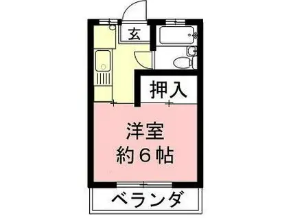 コーポMYM(1K/1階)の間取り写真