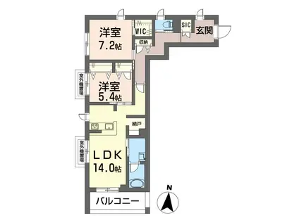 ウインド シュピール(2LDK/3階)の間取り写真