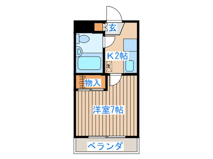 柴田ビル(1K/2階)の間取り写真