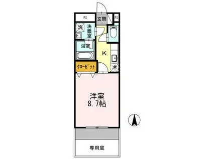 アメニティハイム(1K/1階)の間取り写真