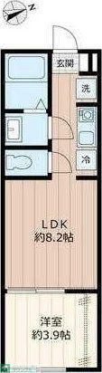 ERFOLG鳩ケ谷(1LDK/1階)の間取り写真
