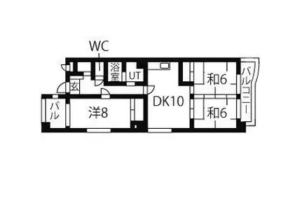 コーポみやぎ野(3LDK/2階)の間取り写真