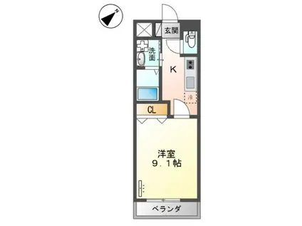 メランジェタブレット(1K/2階)の間取り写真