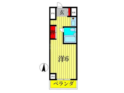 シティパル高田(ワンルーム/4階)の間取り写真