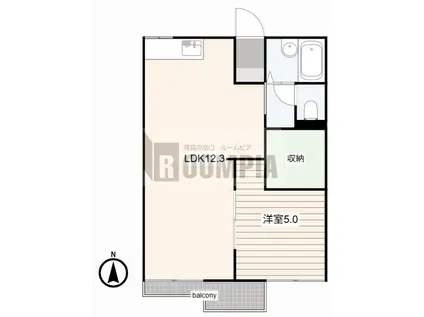 コーポツルミ(1LDK/2階)の間取り写真