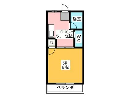 フェンリル穂積 A(1DK/1階)の間取り写真