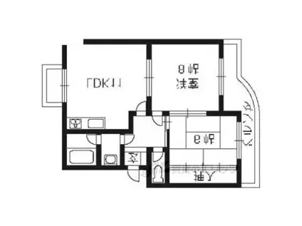 ファームハイツ高畑(2LDK/3階)の間取り写真