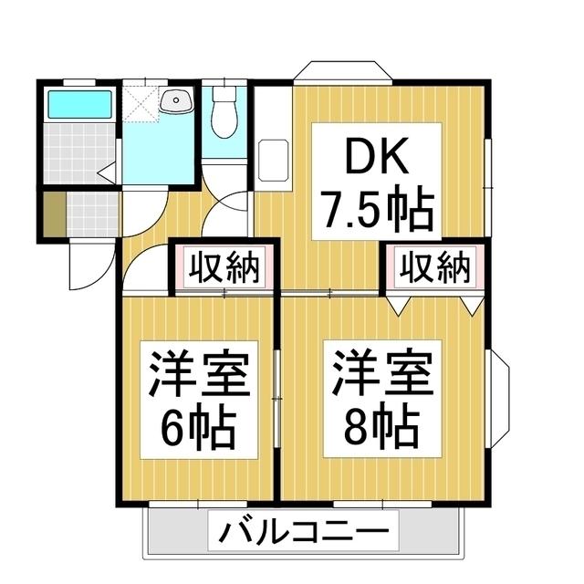 コーポ神田(2DK/1階)の間取り写真