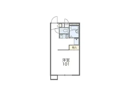 レオパレスアルファ(1K/2階)の間取り写真