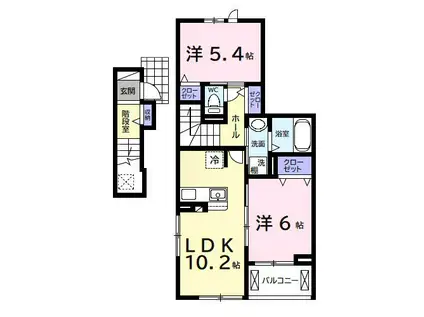 アヴァンセIII(2LDK/2階)の間取り写真