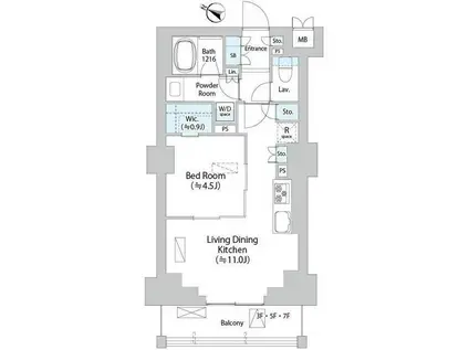 イストワール阿佐ヶ谷(1LDK/7階)の間取り写真