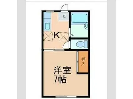 平成ハイツ(1K/1階)の間取り写真