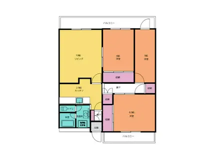 クロノス26大分下郡B(4K/2階)の間取り写真