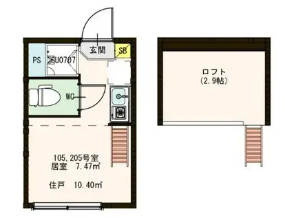 メゾン品川(ワンルーム/1階)の間取り写真