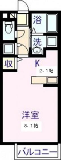 エルメゾン緑ヶ丘(1K/2階)の間取り写真