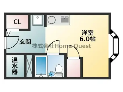 アリタマンション長瀬(ワンルーム/2階)の間取り写真