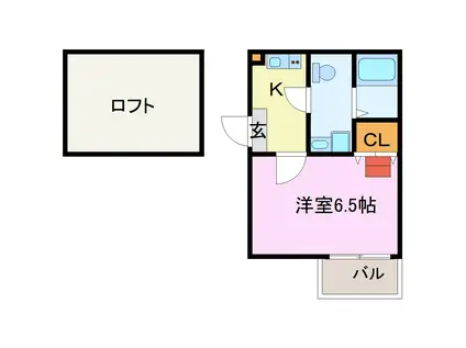 ベルビュー深草(1K/1階)の間取り写真
