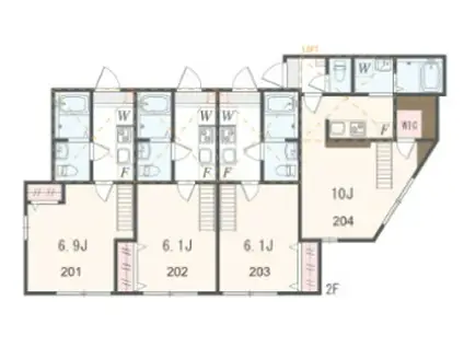 アザーレ・プラネ生田の丘(1K/2階)の間取り写真