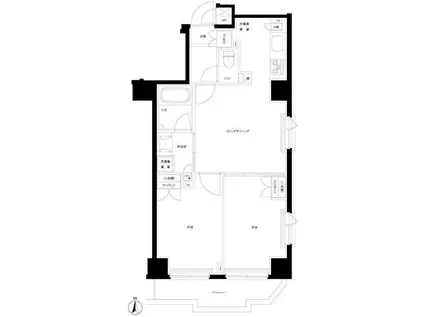 ルーブル両国弐番館(2LDK/3階)の間取り写真