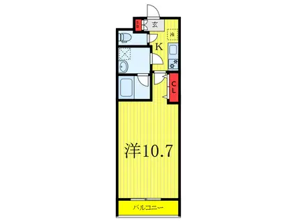 クレール志村(1K/1階)の間取り写真