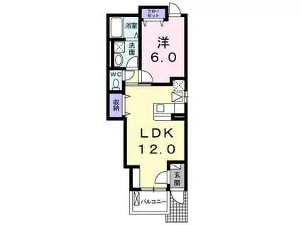 カルム大岩(1LDK/1階)の間取り写真