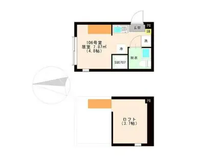 THE MARIS COURT 練馬(ワンルーム/1階)の間取り写真