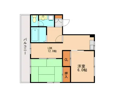 セジュールリカー2C(2LDK/1階)の間取り写真