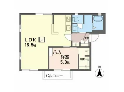 ぴゅあめぞんフレグランス(1LDK/2階)の間取り写真
