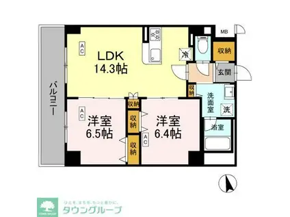 カスタリア西船橋II(2LDK/3階)の間取り写真
