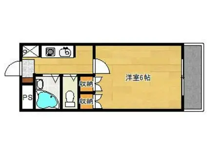 ウエルカムハウス(1K/3階)の間取り写真