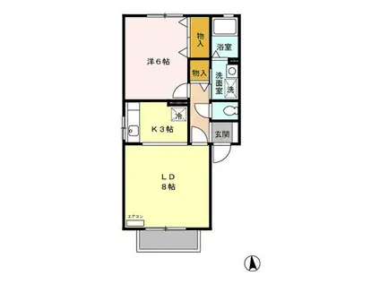マナーハウスB(1LDK/1階)の間取り写真