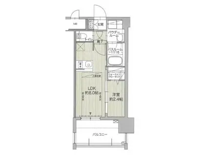 グランフォーレ博多ウォーターフロント(1LDK/6階)の間取り写真