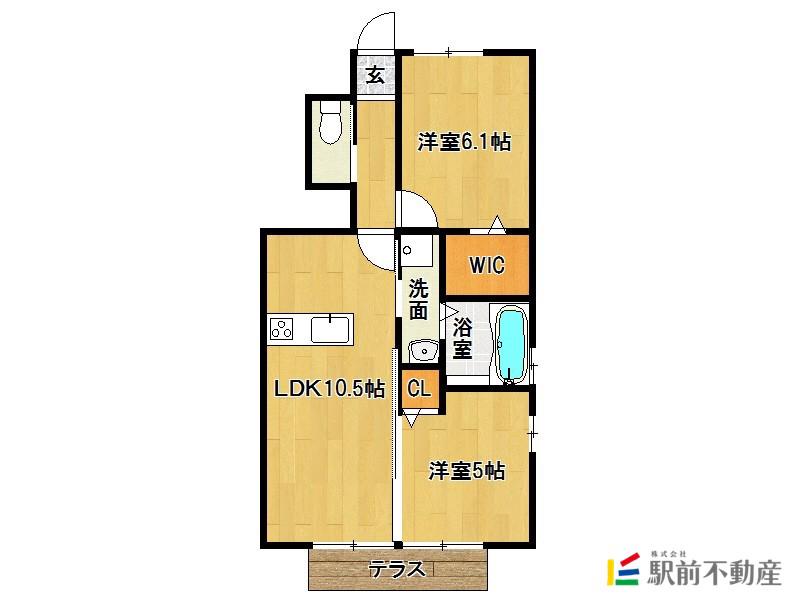 レスポワール・サラ I棟(2LDK/1階)の間取り写真