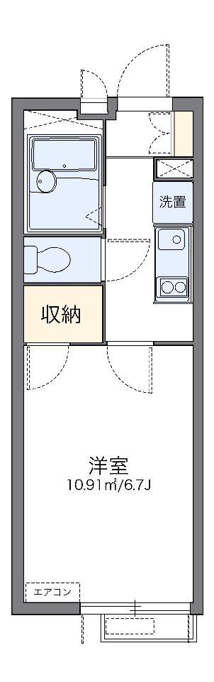 レオパレスT&T(1K/1階)の間取り写真