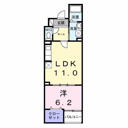 ルリアンラポーズ(1LDK/3階)の間取り写真