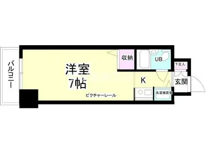 ジョイフル川崎弐番館(ワンルーム/3階)の間取り写真