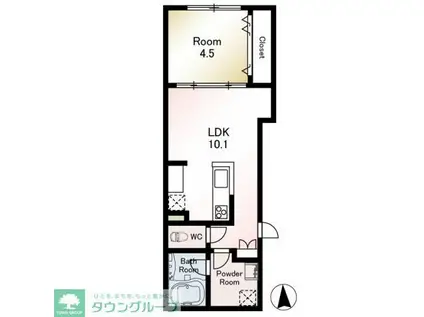 MS LABEL 西日暮里(1LDK/3階)の間取り写真