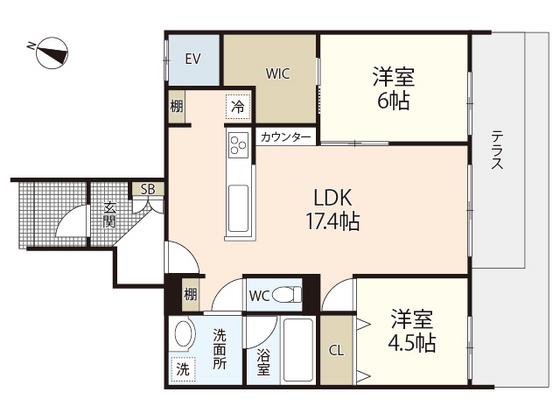 COMFORT FOREST.翠(2LDK/1階)の間取り写真