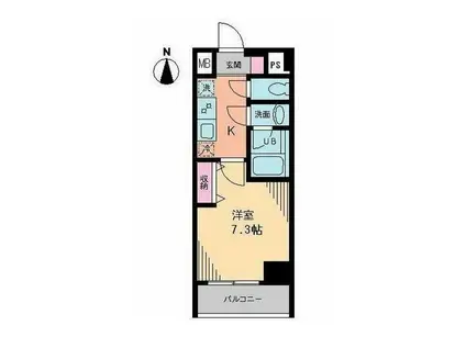 パロス・コート(1K/3階)の間取り写真