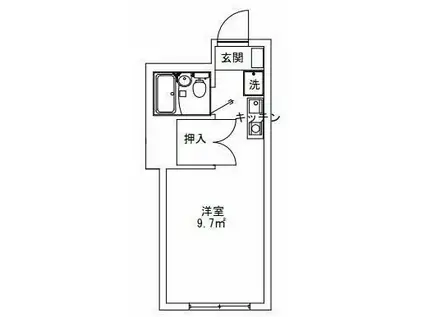 アルベール(ワンルーム/4階)の間取り写真