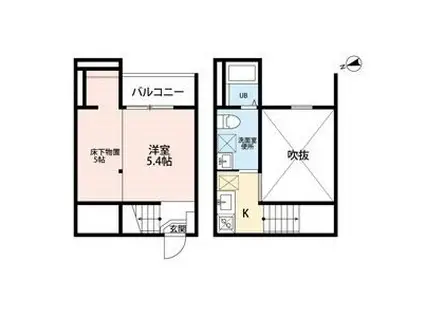 LUMI&234RE IV(1K/2階)の間取り写真