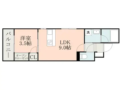 SEPLUS西千石(1LDK/4階)の間取り写真