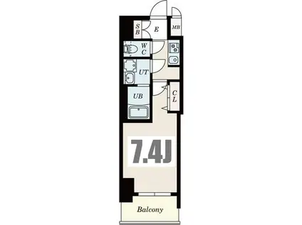 S-RESIDENCE庄内通ノース(1K/14階)の間取り写真