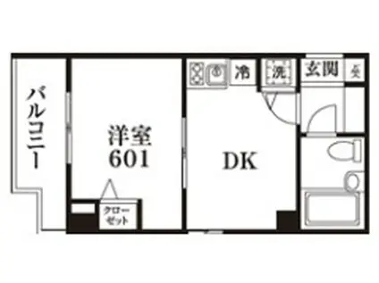 ワコーレ宮前平(1DK/4階)の間取り写真