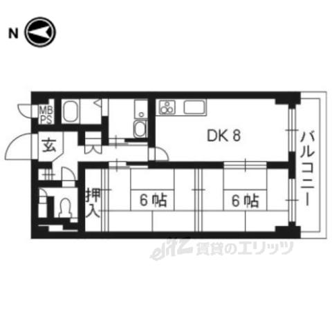 メゾンドセレサ(2DK/2階)の間取り写真