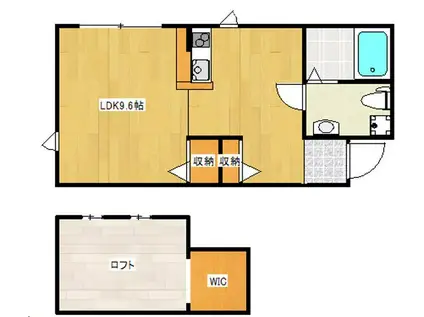 プリマ アクエリアス(1LDK/2階)の間取り写真