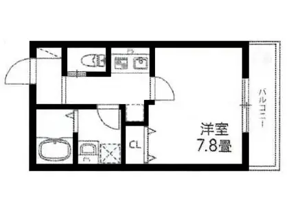 ラ・ポルテ藤原台(1K/3階)の間取り写真