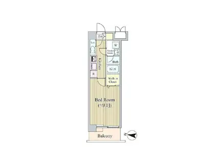 ALIVIO西麻布(1K/7階)の間取り写真