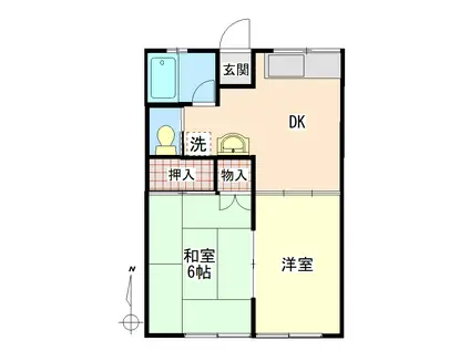 ミヨシコーポ(2DK/1階)の間取り写真