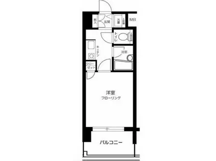 シンシア三田慶大前(1K/5階)の間取り写真